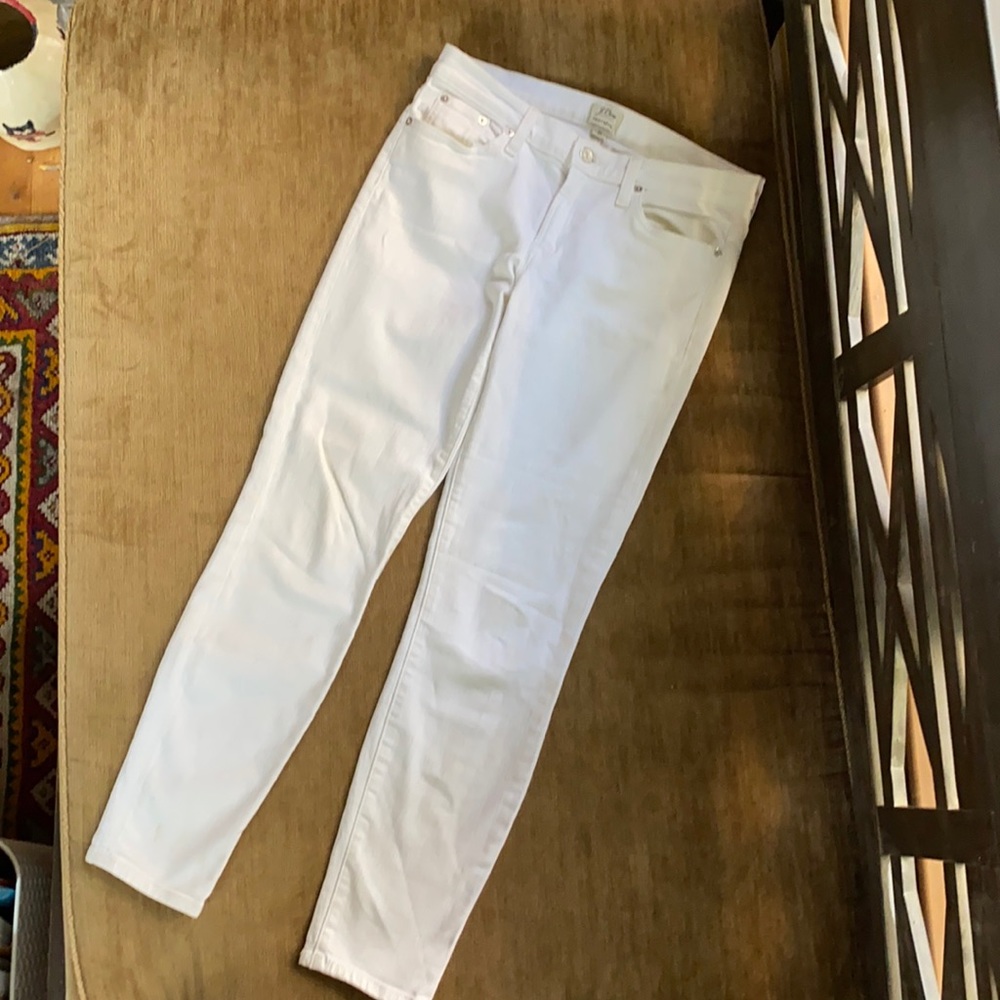 Jcrew toothpick whites stretchy skinny jeans